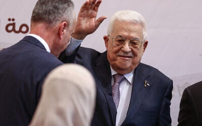 Palestinian Authority President Mahmoud Abbas attends the foundation stone ceremony of the Innovation and Excellence Compound in the West Bank city of Ramallah on September 9, 2026. (Zain JAAFAR/AFP) Palestinian Authority President Mahmoud Abbas attends the foundation stone ceremony of the Innovation and Excellence Compound in the West Bank city of Ramallah on September 9, 2026. (Zain JAAFAR/AFP)
