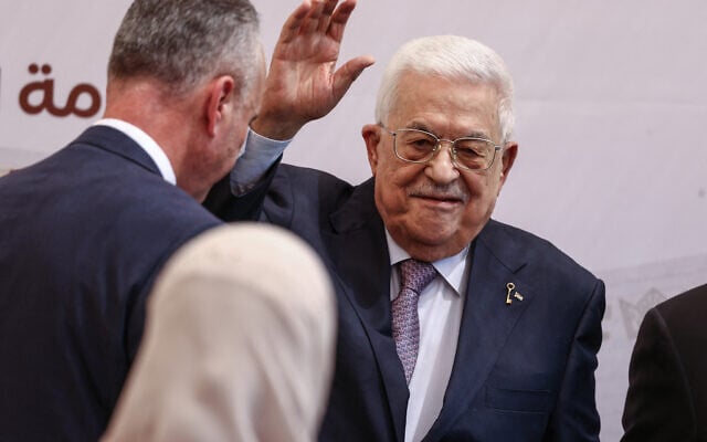 Palestinian President Mahmoud Abbas attends the foundation stone ceremony of the Innovation and Excellence Compound in the West Bank city of Ramallah on September 9, 2026. (Zain JAAFAR/AFP) Palestinian President Mahmoud Abbas attends the foundation stone ceremony of the Innovation and Excellence Compound in the West Bank city of Ramallah on September 9, 2026. (Zain JAAFAR/AFP)