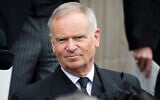 FILE: British author and former MP Jeffrey Archer leaves St Paul’s Cathedral at the end of British former prime minister Margaret Thatcher's ceremonial funeral in central London on April 17, 2013. (LEON NEAL/AFP)