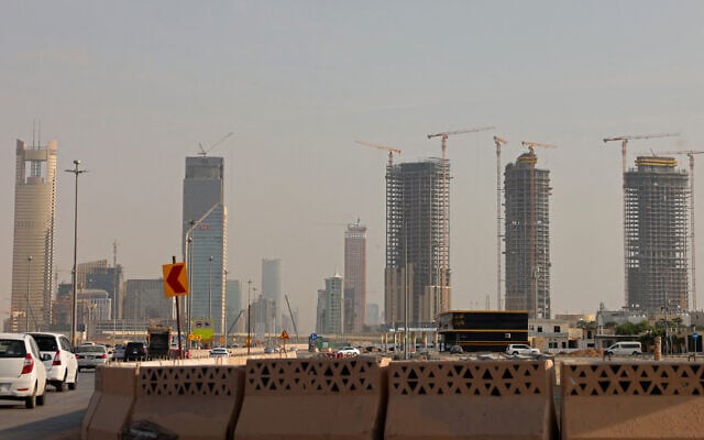 Vehicles drive past city skyscrapers in Riyadh on October 11, 2026. (Fayez Nureldine/AFP) Vehicles drive past city skyscrapers in Riyadh on October 11, 2026. (Fayez Nureldine/AFP)