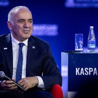 Russian former chess world champion and Chairman of Renew Democracy Initiative Garry Kasparov attends the Warsaw Security Forum in Warsaw, Poland on October 12, 2026. (Wojtek RADWANSKI/AFP)