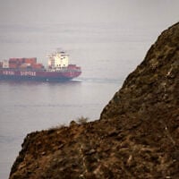 FILE: The Chinese-flagged container shipping vessel Hui Fa transits the Gulf of Oman off the coast of Khor Fakkan in the emirate of Sharjah in the east of the UAE on October 13, 2026. (AFP) FILE: The Chinese-flagged container shipping vessel Hui Fa transits the Gulf of Oman off the coast of Khor Fakkan in the emirate of Sharjah in the east of the UAE on October 13, 2026. (AFP)