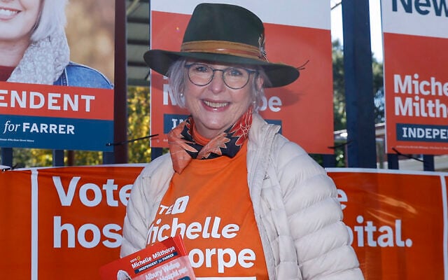 Helen Haines, independent MP for the neighboring electorate of Indi, poses during the Farrer By-Election in Albury, New South Wales, on May 9, 2026. (HILARY WARDHAUGH/AFP) Helen Haines, independent MP for the neighboring electorate of Indi, poses during the Farrer By-Election in Albury, New South Wales, on May 9, 2026. (HILARY WARDHAUGH/AFP)