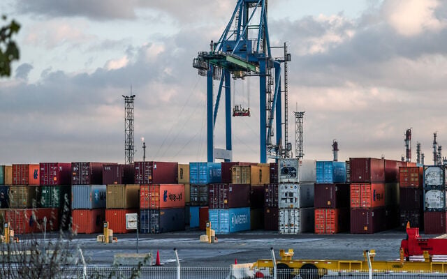 This photograph shows containers at the Marseille-Fos port on October 30, 2026, in Fos-sur-Mer, southeastern France, as dockworkers stage a 24-hour strike to protest against the government’s budget. (Thibaud MORITZ/AFP)