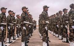 Illustrative: Members of the Moroccan Royal Armed Forces stand guard as they take part in the 20th edition of the African Lion military exercise, in Tantan, south of Agadir, Morocco, May 31, 2024. (AP Photo/Mosa’ab Elshamy)