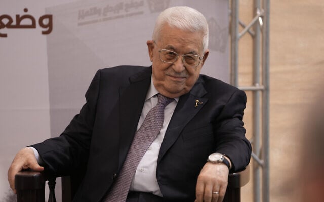 Palestinian Authority President Mahmoud Abbas attends the inauguration ceremony of the Innovation and Excellence Compound in the West Bank city of Ramallah, September 9, 2026. (AP/Mahmoud Illean) Palestinian Authority President Mahmoud Abbas attends the inauguration ceremony of the Innovation and Excellence Compound in the West Bank city of Ramallah, September 9, 2026. (AP/Mahmoud Illean)