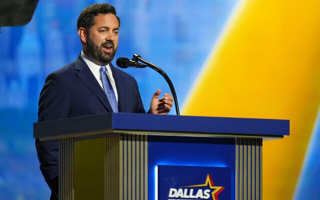 US Representative Mike Lawler, a Republican from New York, speaks at the Republican convention September 10, 2026, in Dallas. (AP Photo/Julio Cortez)