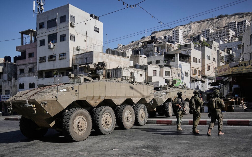 Israeli soldiers are seen during an army raid in the West Bank camp of Al-Ain, near Nablus, September 17, 2026. (AP Photo/Majdi Mohammed) Israeli soldiers are seen during an army raid in the West Bank camp of Al-Ain, near Nablus, September 17, 2026. (AP Photo/Majdi Mohammed)