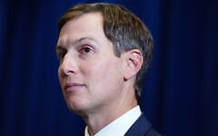 US President Donald Trump’s envoy Jared Kushner at a meeting between Trump and Ukraine’s President Volodymyr Zelensky during the United Nations General Assembly, September 22, 2026, at the UN headquarters. (AP/Julia Demaree Nikhinson)