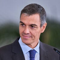 Spain’s Prime Minister Pedro Sanchez attends a news conference with France President Emmanuel Macron in Madrid, Spain, September 30, 2026. (AP Photo/Manu Fernandez)