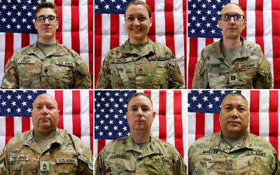 This combination of photos released by the US Army taken on May 16, 2025, shows from top left, Sgt. Declan Coady, Master Sgt. Nicole Amor, Maj. Cody Khork, Master Sgt. Noah Tietjens, Maj. Jeffrey O’Brien and Chief Warrant Officer 3 Robert Marzan, after they were killed in an Iranian drone strike on Port Shuaiba in Kuwait on March 1, 2026. (US Army via AP) This combination of photos released by the US Army taken on May 16, 2025, shows from top left, Sgt. Declan Coady, Master Sgt. Nicole Amor, Maj. Cody Khork, Master Sgt. Noah Tietjens, Maj. Jeffrey O’Brien and Chief Warrant Officer 3 Robert Marzan, after they were killed in an Iranian drone strike on Port Shuaiba in Kuwait on March 1, 2026. (US Army via AP)
