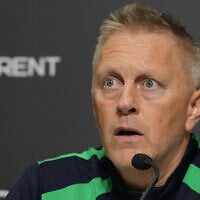 Ireland’s head coach Heimir Hallgrimsson speaks during a press conference ahead of the Nations League soccer match between Republic of Ireland and Israel in Backa Topola, Serbia, October 3, 2026. (AP/Darko Vojinovic)