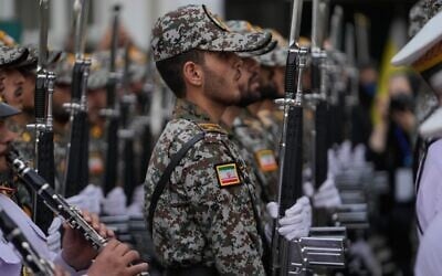 Iranian army cadets during the opening ceremony of a military training center in downtown Tehran, Iran, October 3, 2026. (AP Photo/Vahid Salemi) Iranian army cadets during the opening ceremony of a military training center in downtown Tehran, Iran, October 3, 2026. (AP Photo/Vahid Salemi)