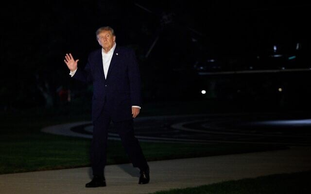 US President Donald Trump walks to the White House from Marine One on the South Lawn on October 3, 2026, in Washington. (AP Photo/Tom Brenner)