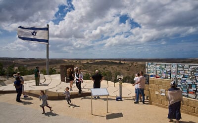 Visitors gather on a hill overlooking the Gaza Strip, in Sderot, southern Israel, October 1, 2026. (AP Photo/Oded Balilty) Visitors gather on a hill overlooking the Gaza Strip, in Sderot, southern Israel, October 1, 2026. (AP Photo/Oded Balilty)