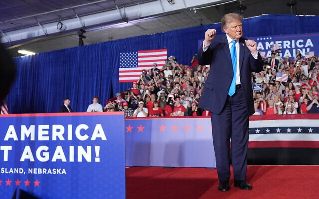 US President Donald Trump dances at a campaign rally at the Pinnacle Bank Expo Center, October 5, 2026, in Grand Island, Nebraska. (AP Photo/Alex Brandon) US President Donald Trump dances at a campaign rally at the Pinnacle Bank Expo Center, October 5, 2026, in Grand Island, Nebraska. (AP Photo/Alex Brandon)