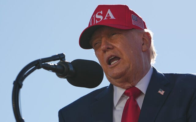 US President Donald Trump speaks at an event for Anduril Industries, Inc., at Sparrows Point Shipyard, October 6, 2026, in Sparrows Point, Maryland. (AP Photo/Julia Demaree Nikhinson) US President Donald Trump speaks at an event for Anduril Industries, Inc., at Sparrows Point Shipyard, October 6, 2026, in Sparrows Point, Maryland. (AP Photo/Julia Demaree Nikhinson)