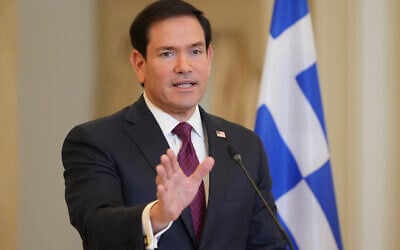 US Secretary of State Marco Rubio speaks during a joint press conference with Greek Foreign Minister George Gerapetritis (not pictured) at the Ministry of Foreign Affairs, October 7, 2026, in Athens, Greece. (AP Photo/Mark Schiefelbein, Pool) US Secretary of State Marco Rubio speaks during a joint press conference with Greek Foreign Minister George Gerapetritis (not pictured) at the Ministry of Foreign Affairs, October 7, 2026, in Athens, Greece. (AP Photo/Mark Schiefelbein, Pool)