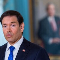US Secretary of State Marco Rubio speaks to reporters before a meeting with 2015 Venezuelan National Assembly President Dinorah Figuera in the Treaty Room at the State Department, October 9, 2026, in Washington. (AP Photo/Manuel Balce Ceneta)