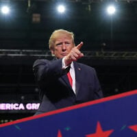 US President Donald Trump attends a campaign rally at the Covelli Centre, in Youngstown, Ohio, October 12, 2026. (AP Photo/Jacquelyn Martin)