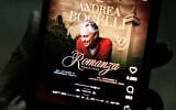 A man shows a social media promotional post for concerts by Italian tenor Andrea Bocelli on a mobile phone, in Jakarta, Indonesia, October 14, 2026. (AP Photo/Dita Alangkara)