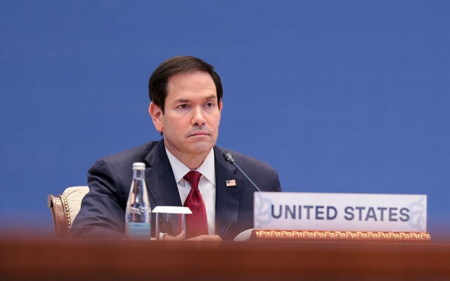 US Secretary of State Marco Rubio participates in the C5+1 ministerial meeting in Samarkand, Uzbekistan, October 19, 2026. (Kylie Cooper/Pool Photo via AP) US Secretary of State Marco Rubio participates in the C5+1 ministerial meeting in Samarkand, Uzbekistan, October 19, 2026. (Kylie Cooper/Pool Photo via AP)