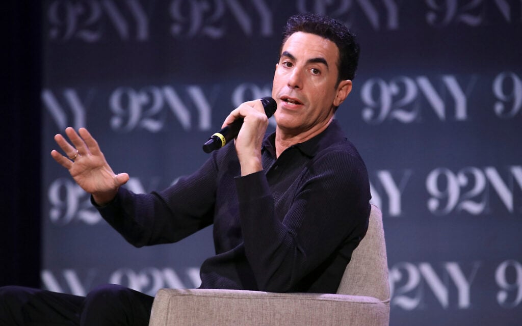 Sacha Baron Cohen discusses the film 'Ali G: Who Iz I?' at The 92nd Street Y in New York on October 21, 2026. (Andy Kropa/Invision/AP)