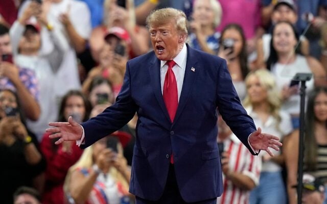 US President Donald Trump speaks during a campaign rally, October 23, 2026, at Alico Arena on the campus of Florida Gulf Coast University in Fort Myers, Florida. (AP Photo/Chris O’Meara) US President Donald Trump speaks during a campaign rally, October 23, 2026, at Alico Arena on the campus of Florida Gulf Coast University in Fort Myers, Florida. (AP Photo/Chris O’Meara)