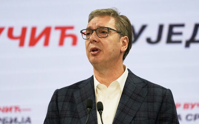Aleksandar Vucic, leader of the right-wing Serbian Progressive Party (SNS) speaks at the party headquarters, conceding defeat in the parliamentary election in Belgrade, Serbia, October 25, 2026. (AP Photo/Darko Vojinovic) Aleksandar Vucic, leader of the right-wing Serbian Progressive Party (SNS) speaks at the party headquarters, conceding defeat in the parliamentary election in Belgrade, Serbia, October 25, 2026. (AP Photo/Darko Vojinovic)