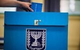 A voter casts his ballot at a school used as a polling station during Israel’s general election in Tel Aviv, October 27, 2026. (AP/David Goldman)