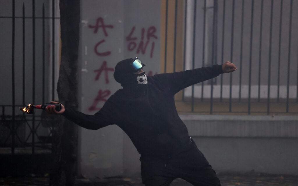 Albanian anti-government protesters hurl firebombs at police; hundreds arrested