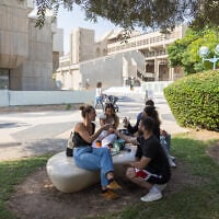 Students at Ben Gurion University, in Beer Sheba. November 04, 2025. (Liron Moldovan/Flash90)