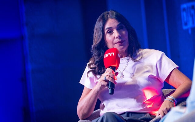 Transportation Minister Miri Regev attends Israel Hayom conference in Jerusalem, July 5, 2026. (Yonatan Sindel/Flash90) Transportation Minister Miri Regev attends Israel Hayom conference in Jerusalem, July 5, 2026. (Yonatan Sindel/Flash90)