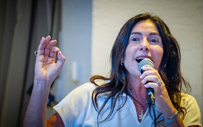 Transportation Minister Miri Regev attends a Likud party conference ahead of the party’s primary elections in the northern city of Haifa, August 4, 2026. (Sharon Leibel/Flash90) Transportation Minister Miri Regev attends a Likud party conference ahead of the party’s primary elections in the northern city of Haifa, August 4, 2026. (Sharon Leibel/Flash90)