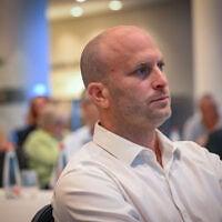 Otzma Yehudit MK Yitzhak Kroizer attends an agriculture conference in Herzliya, September 23, 2026. (Avshalom Sassoni/Flash90)