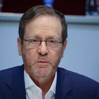 President Isaac Herzog visits the IDF’s Judea and Samaria Division headquarters near the settlement of Beit El in the West Bank, September 30, 2026. (Jonathan Shaul/Flash90)