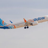A flydubai flight takes off from Ben Gurion Airport on September 30, 2026. (Yossi Aloni/Flash90)