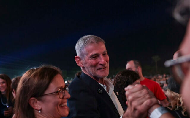 The Democrats party chairman Yair Golan attends the national memorial ceremony marking three years since the October 7 massacre, at Yarkon Park in Tel Aviv, October 7, 2026. (Miriam Alster/Flash90) The Democrats party chairman Yair Golan attends the national memorial ceremony marking three years since the October 7 massacre, at Yarkon Park in Tel Aviv, October 7, 2026. (Miriam Alster/Flash90)