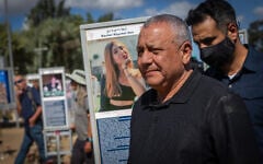 Yashar party chairman Gadi Eisenkot visits the Nova music festival memorial site near Kibbutz Re’im in southern Israel, on the third anniversary of the October 7 massacre, October 7, 2026. (Yonatan Sindel/Flash90)