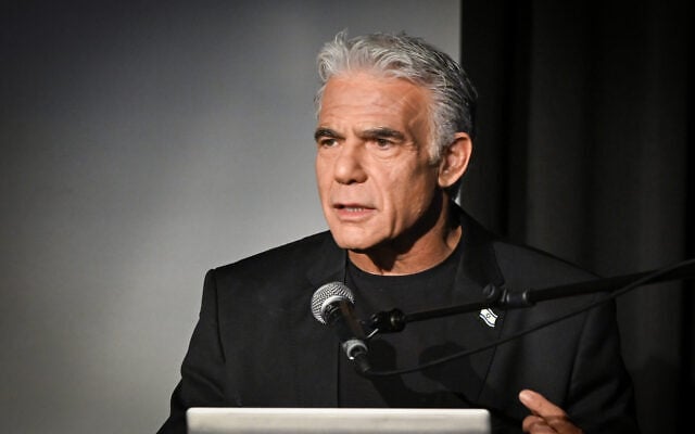 B'Yachad party member Yair Lapid speaks at the “Law and Lies” conference on October 12, 2026. (Avshalom Sassoni/FLASH90) B'Yachad party member Yair Lapid speaks at the “Law and Lies” conference on October 12, 2026. (Avshalom Sassoni/FLASH90)