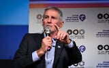 The Democrats party chairman Yair Golan speaks during an election conference at Tel Aviv University, ahead of Israel’s upcoming general elections, October 18, 2026. (Avshalom Sassoni/ Flash90)
