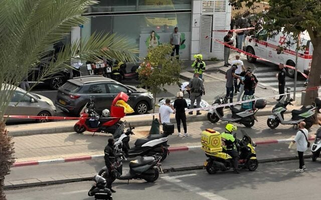 The scene of a shooting incident in south Tel Aviv in which two men were killed, reportedly brothers in a suspected murder-suicide, October 26, 2026. (Courtesy of David Homak) The scene of a shooting incident in south Tel Aviv in which two men were killed, reportedly brothers in a suspected murder-suicide, October 26, 2026. (Courtesy of David Homak)