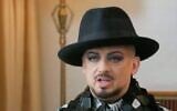 British musician Boy George speaks to Israel's Channel 12 in an interview aired on October 10, 2026. (Screenshot, Channel 12)