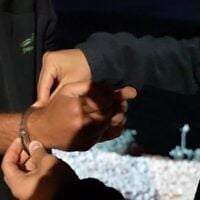 Police arresting a suspect in a settler attack in the West Bank, October 19, 2026. (Israel Police video screenshot)