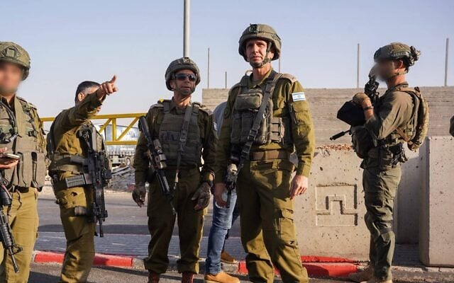 IDF Central Command chief Maj. Gen. Avi Bluth (left) and West Bank division commander Brig. Gen. Kobi Heller are seen at the scene of a shooting attack near Hebron in the West Bank October 23, 2026. (Israel Defense Forces) IDF Central Command chief Maj. Gen. Avi Bluth (left) and West Bank division commander Brig. Gen. Kobi Heller are seen at the scene of a shooting attack near Hebron in the West Bank October 23, 2026. (Israel Defense Forces)