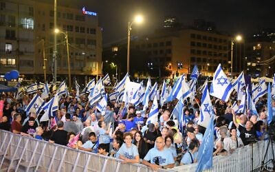 Protesters gather in Rabin Square in Tel Aviv at an anti-government demonstration, also demanding a state commission of inquiry into the October 7, 2023 Hamas invasion and massacre, on October 24, 2026, three days before Israel's elections. (Amos Gil / Pro-Democracy Protest Movement) Protesters gather in Rabin Square in Tel Aviv at an anti-government demonstration, also demanding a state commission of inquiry into the October 7, 2023 Hamas invasion and massacre, on October 24, 2026, three days before Israel's elections. (Amos Gil / Pro-Democracy Protest Movement)