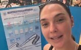 Gal Gadot posts a recording of herself as she casts a vote on Israel's election day, October 27, 2026 (Courtesy)