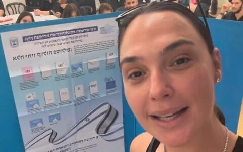 Gal Gadot posts a recording of herself as she casts a vote on Israel's election day, October 27, 2026 (Courtesy)