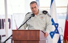 IDF Chief of Staff Lt. Gen. Eyal Zamir speaks at a ceremony marking three years since the October 7 Hamas-led onslaught, at Zikim Base in southern Israel on October 5, 2026. (Israel Defense Forces)