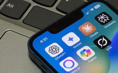 Illustrative: Assorted AI apps are seen on the screen of an iPhone (hapabapa; iStock by Getty Images)